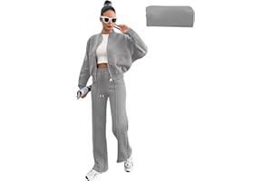 amropi Chándal de Mujer Chaqueta Sudadera con Cremallera y Pantalón Deporte Conjunto