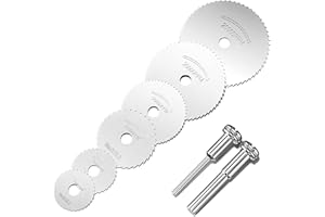 Firschoie 8PCS Hojas de Sierra Circular, HSS Corte Circular, Hojas de Sierra y Anillo Reductor, Herramientas Rotativas para Madera, Piedra, Fibra de Vidrio, Plástico y Metal