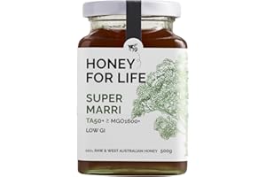 Honey for Life Super Marri TA50+ / MGO 1600+ | Stronger than Manuka Honey Medical Grade | Raw Real Pure Cold Pressed & Unpasteurised Honey (500g)