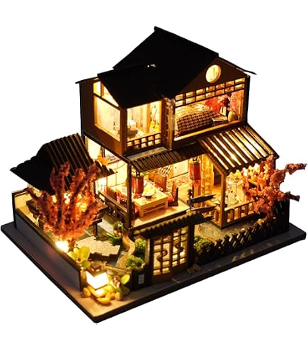 Maison Miniature à Construire en Bois avec Lumière LED - Kit DIY