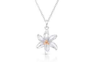 BLING BIJOUX JEWELRY BLING BIJOUX – COLLIER FEMME ARGENT – Collier pendentif ''Fleur de Lys'' à Motif fleur en Argent Massif et plaqué or – Bijoux Femme et Collier Chaine