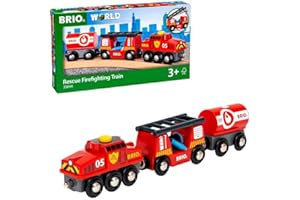 Brio World - Treno Pei Pompieri | Accessorio Pista Trenino | Trenino Albero Di Natale | Per Bambini Dai 3 Anni In Su | Compatibile Con Tutti I Prodotti Brio | Regalo Bambini