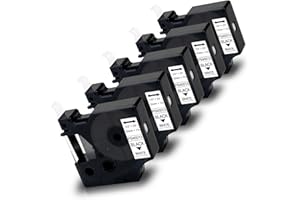 5X Pristar Compatible Label Tape Replacement for D1 45013 Tape 12mm x 7m 45013 S0720530 Black on White a45013 for LabelManager 160 210D 280 360D 420P 450 LabelPoint 100 150 LabelWriter 450 Duo