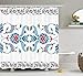 Produktbild Ethnic Shower Curtain, Old Turkish Ceramic Style with Tulips Vintage Ottoman Heritage Ethnic Image Print, Fabric Bathroom Decor Set with Hooks, 60W X 72L Inche, Blue Red