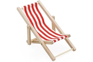Odoria Miniature 1/12 Chaise de Plage Accessoire Maison de Poupée, Rouge