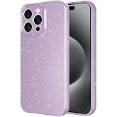 Compatible with Coverzone Apple iPhone 15 Pro Z-Jelly Case Camera Protected Glitter Glitter Glitter Colored Glossy Silicone Cover-Lila