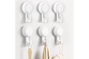 ilikable 6 Pezzi Ganci Ventosa Bagno Super Portante 5KG Senza Foratura Ganci a Ventosa per Asciugamani Appendini Ventosa Bagno Impermeabile e Resistente al Grasso Ganci Parete per Doccia Bagno Cucina