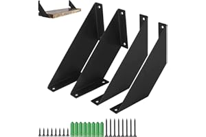 HUTVD Reggimensola Ferro 15 cm, 4 Pezzi Staffe per Mensole Pesanti Industriali Staffe Supporto Mensola Invisibile Galleggiante Supporto Angolare per Mensole in Legno Galleggianti
