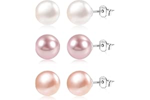 ASH'S CHOICE Boucles Doreilles Pendantes Femme en Argent Creole 925 Avec Perles