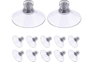 Flintronic 12 Pezzi Ventose Ø 50mm, Ventose piccole, Ventose Trasparenti, Ventosa Versatili in Plastica di Gomma, Ventose per Parasole Auto, per Bagno, Cucina, Ufficio, Specchio, Vetro, Finestra