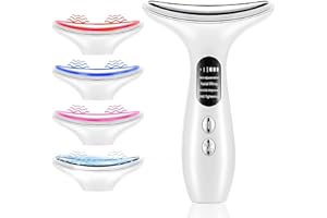 LEMONSAREBLUE Massaggiatore Viso, 4 Modalità Pulizia Viso, Radiofrequenza Viso a 40-45°C, EMS Massaggio Viso, 4 in 1 Massaggiatore Viso Antirughe,Rassoda il Collo e il Viso Dispositivo di Bellezza Antirughe