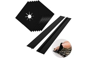 Ochraniacze na kuchenki gazowe 6 szt., MSDADA wielokrotnego użytku osłony na kuchenki gazowe pokrywy palników z 2 szt. Pokrywa szczeliny na blat kuchenki, nieprzywierające osłony na palnik odporne na wysoką temperaturę osłona wkładu palnika