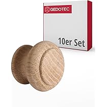 Pomelli Per Mobili In Legno Di Quercia Gedotec - 10 Pezzi, Ø 32 Mm, Per Ante E Cassetti - Foto 12
