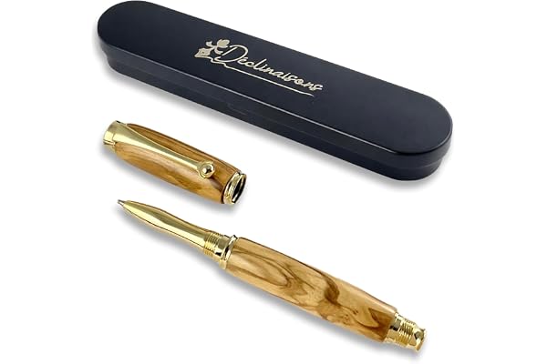 Déclinaisons - Stylo Roller Premium Bois Olivier d’Italie, Fabriqué à la Main en France, Cadeau Stylo Personnalisé avec Gravure, Livré avec boîte Métal | Entreprise, Noel, Anniversaire, Retraite, Noce