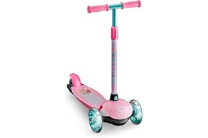 DQB DEQUBE DEQUBE- Patinete Infantil Barbie 3 Ruedas - Ajustable- Ruedas LED y Freno Trasero - Plegable y fácil de Transportar - Ultraligero y Seguro (Deqube 914D00187)