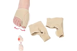 KARELLS Hallux Valgus Correcteur Jour Nuit,Chaussettes Hallux Valgus,Détente du Gros Orteil,Gros Redresseur Orteil,Correcteur Attelle avec Gel Coussinet(EU37-45, Peau) 1 paires