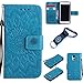 Produktbild für Samsung Galaxy S5 mini Hülle Blume Premium PU Leder Schutzhülle für Samsung Galaxy S5 mini Bookstyle Tasche Schale PU Case mit Standfunktion+Outdoor Kompass Schlüsselanhänge) #Q