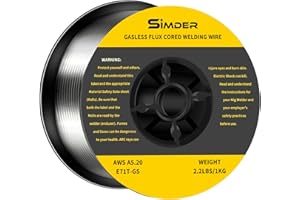 S SIMDER SSIMDER 1KG 0.8MM Flux Cored Wires E71T-GS Welding Wire for MIG Welder Welding Wires Without Gas Self Shielded Gasless Welding Wire for Welding Machine Fits MIG-140,4050PRO