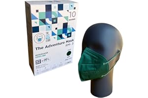 The Adventure Mask Green FFP3 Face Masks with Ear Loops - Box of 10