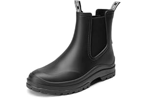 DREAM PAIRS Bottes de Pluie à la Cheville pour Femme Confortables et Elégantes Botte Chelsea Imperméable Chic SDRB2405W-E