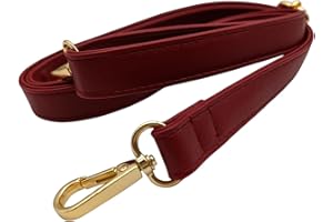 KERIOCUSI Correa Ajustable de Piel para Mujer Bolso, 90-125cm PU Correa de Reemplazo Universal Bolso para Mujer con Hebilla de Oro para Cruzados/Monedero/Camara Accesorios, 1.9cm, 1708（Rojo Vino）