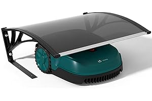 VOUNOT® Garaje para Robot Cortacésped 104x80x50cm Techo Carport Cobertura Cortacésped Robótico Cubierta Caseta para Automower Jardín con Pies Metal Protección contra Lluvia Rayos UV Intemperie, Gris