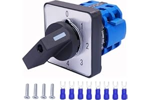 Taiss Interruptor de cambio selector universal 20A 550V 4 posiciones 8 terminales interruptor de leva rotativa + SV2-4s terminal de conexión azul LW26-20 0-4/2