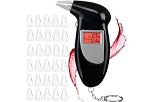 beseloa Alkoholtester, Professioneller Alkoholtester mit digitaler LCD-Anzeige, Genau Alkoholmessgerät Alkohol Tester mit 30 Mundstücke für den privaten professionellen Gebrauch zu Hause