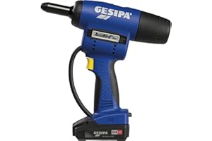 Gesipa AccuBird Pro 1679661 - Rivettatore cieco a batteria 13000 N, corsa dispositivo 25 mm 18 V, rivetti ciechi da Ø 2,4 mm, in alluminio fino a Ø 6 mm, con batteria da 2,0 Ah + caricatore)