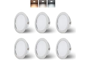 KYOTECH LED Cabinet Lights 230V, 4W LED IP44 G4 20 mm Recessed Spotlights for Flat Furniture 3000k/4000k/6000k Kitchen Hood, Recessed Bathroom Spotlight (Chrome, Set of 6)