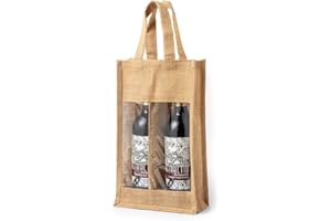 GARGOLA.ES OPERADORES DIGITALES Bolsa de Yute Laminado para 2 Botellas de Vino de 75 cl: Elegancia y Resistencia en Cada Detalle. (10 Unidades)