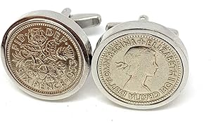 OCC OLD COIN CUFFLINKS Premium 1953 Original Lucky Sixpence 6d birthday/Anniversary Cufflinks ideal for a 70th birthday HT SLV 70th birthday gifts for men
