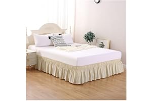 AQIGR Gonna da Letto Avvolgente Mantovana Una Piazza e Mezzo/Singolo/Matrimoniali re Lati Tessuto Balze Gonna Letto Lunghezza 30cm (Color : #5, Size : 120x200+30cm)