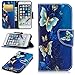 Price comparison product image FBNK Wallet Case for iPhone 7/iPhone 8, Premium Slim PU Leather Flip Wallet iPhone 8 Mobile Phone Case Silicone TPU Soft Inner Gold Butterfly Pattern with Folio Magnetic Stand Card Holder