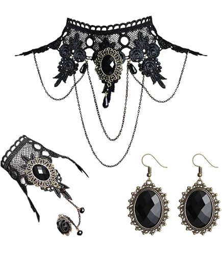 Collana girocollo gotica in pelle nera, girocollo con ali vistose