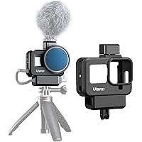 Yantralay ULANZI G8-9 Vlogging Case for Hero 8 with Cold Shoe Mount & Microphone Adapter Housing Case with 52MM Filter Ring Comaptible with Gopro Hero 8