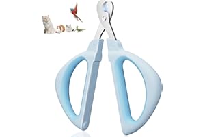 Euqvunn Cortauñas Gato, Profesional Corta Uñas Gatitos con Seguro Posicionamiento Orificio, Tijeras Gatos Uñas Adecuado para Gatitos, Conejos, Cobayas, Cachorros y Animales Pequeños (Azul)