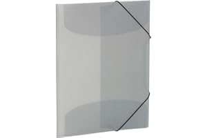 HERMA 19586 Carpeta de dibujo Translúcido en Gris, A3, plástico resistente, con 3 solapas interiores, carpeta de 1 palmo