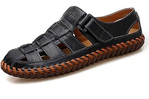 Moodeng Sandali Uomo Estivi Sportivi Pelle Trekking Scarpe da Spiaggia per All'aperto Escursionismo Traspirante