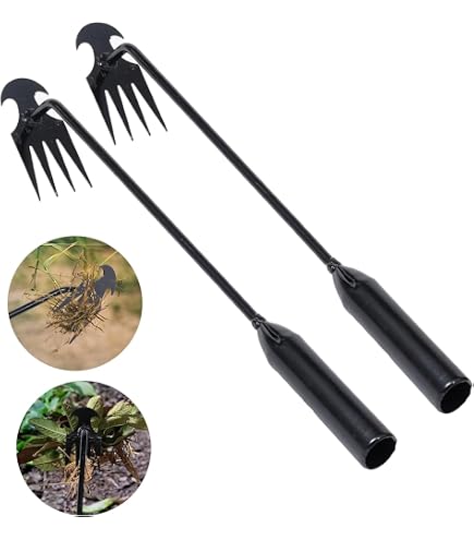 Désherbeur Manuel MOGADEE 2 En 1 Avec Manche 40cm - 11 Dents Acier Inoxydable