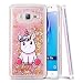 Produktbild Galaxy J3 2016 Hülle , MoEvn Einhorn Stilgut Glitzer Mädchen Flüssig Treibsand Clear Transparent TPU Bumper Smartphone Handyhülle Schutzhülle Case Cover Handy hüllen für Samsung Galaxy J3 2016 , Rosa Sterne