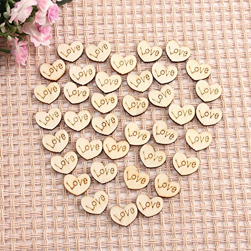 150 Stk Hölzern Liebe Herz Knopf fur Hochzeit Tisch Decor Kunsthandwerk - 3