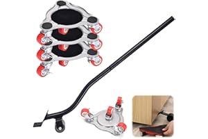 LOMHYVE Kit de Déplacement de Meubles à roulettes, Chariot et Lève-Meubles Améliorés, roulettes Pivotantes à 360°, 400 kg, Patins Professionnels pour Canapé, Machine à Laver, Garde-Robe, Réfrigérateur, Piano