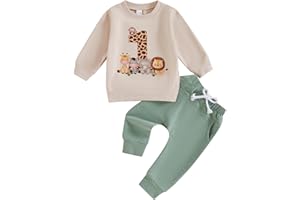 Geagodelia Baby Jungen 1. Geburtstag Kleidung Babykleidung Outfit Set Langarmshirt Sweatshirt + Hose Neugeborene Weiche Babyset 1 Jahr Zweiteiler