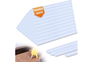 Swetfela 220 Piezas Barras de Silicona,7 mm X 100 Mm Silicona Caliente,Transparente y de Secado RáPido Barras Silicona para Pistola de Pegamento Termofusible,Ideal para Bricolaje,ArtesaníAs,Ocio