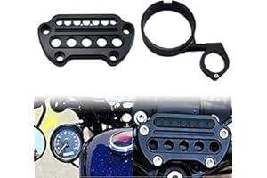 WOWTK ONETK Staffa per strumenti di montaggio laterale+copertura di trasferimento tachimetro adatta per Harley Davidson Sportster XL modelli 1993-2020 XL883 XL1200 Iron 883 Forty-Eight 72 48, nero