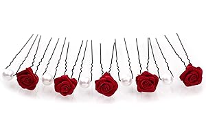 ‎FLEXISTORE 10tlg. Braut - Haarschmuck Set - Brauthaarschmuck | Set-2-S - Bordeaux Rot