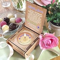 CANDLE in the BOX | Lila | Geschenk-Box mit Botschaft & Kerze | Geschenk für Mama zum Geburtstag | Engel ohne Flügel nennt man Mama | Handmade