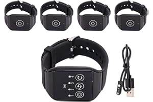 ZUNATE Wireless Pager Calling System, Wireless Watch Receiver, Nurse Call System, Rechargeable Wrist Pager, Including 1 Waterproof Caregiver Watch and 2 Call Buttons (4 for 1)