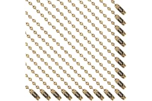 SOFPLATE 1 Box 100Pcs 4"/100mm 2mm Antique Bronze Stainless Steel Ball Chain Bulk Beaded Ball Keychain Necklace Adjustable Metal Beads Short Dog Tag Chains with Connector for Key Jewelry Making Crafts